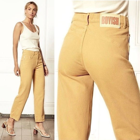 NWT BOYISH FREE PEOPLE 90s Rigid Denim High Rise Button Fly Straight Leg Jean 26 - Picture 4 of 7